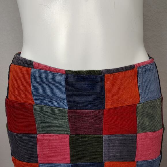 Ralph Lauren Patchwork Corduroy Mini Skirt Cottagecore Preppy Size 6 - Picture 13 of 16